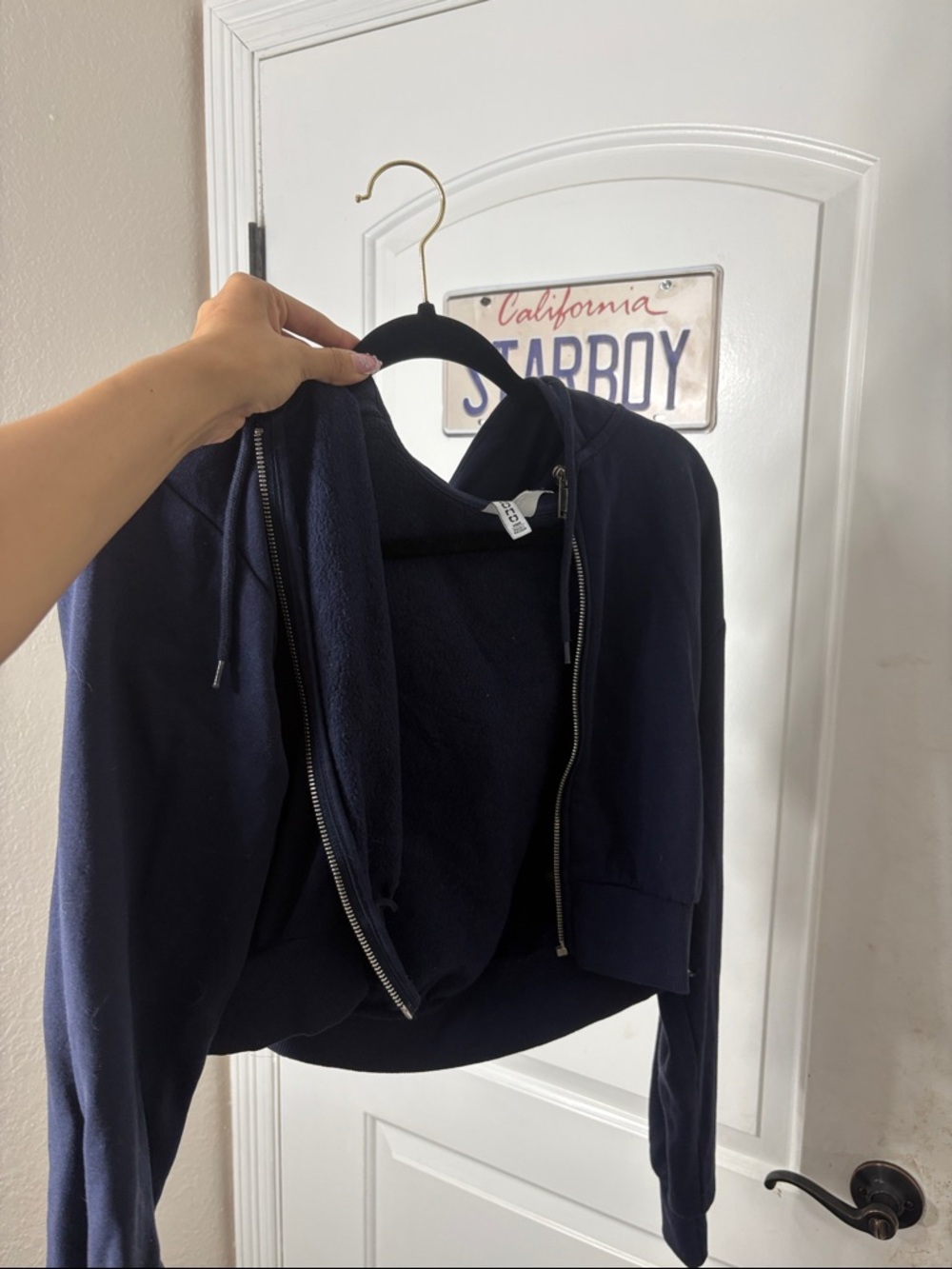 Cropped Zip-Up Hooded Sweatshirt